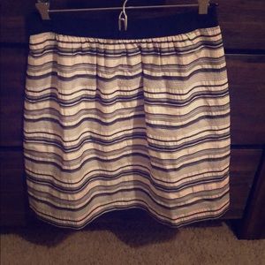 Cream and Black Striped Skirt